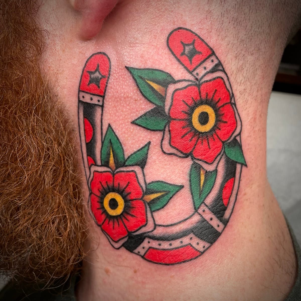Bold traditional flash tattoo by Adam DeFiglio at tattoo shop near me Portland