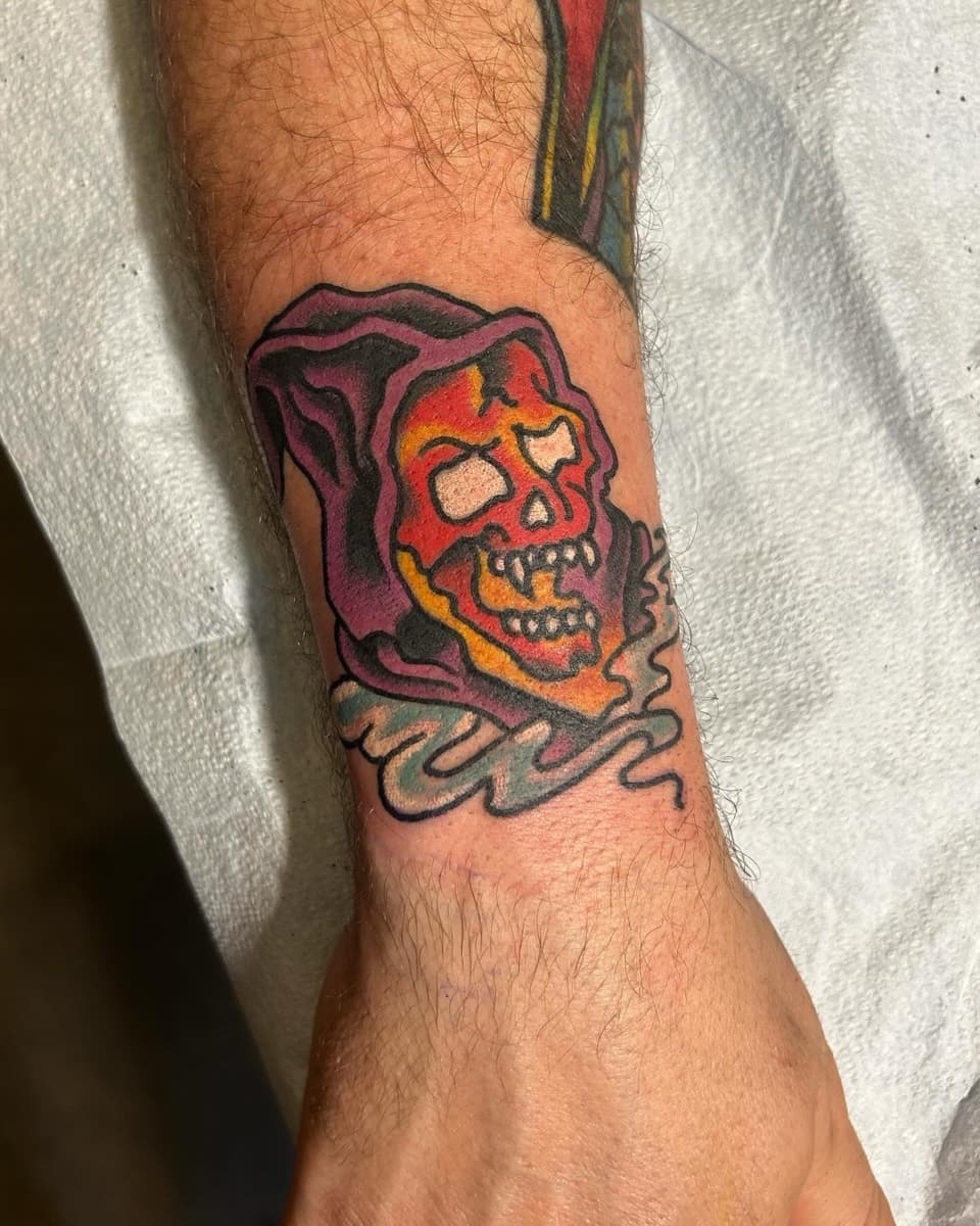 Classic American traditional tattoo by Brad Delay Portland tattoo artist