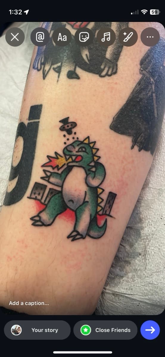 Traditional tattoo by Krystian Schneider at Historic Tattoo Portland