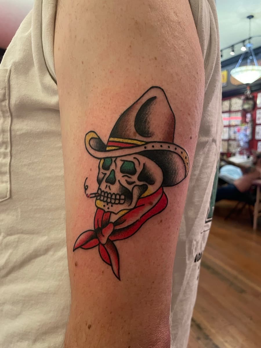 Traditional tattoo work by Krystian Schneider at Historic Tattoo SE Portland