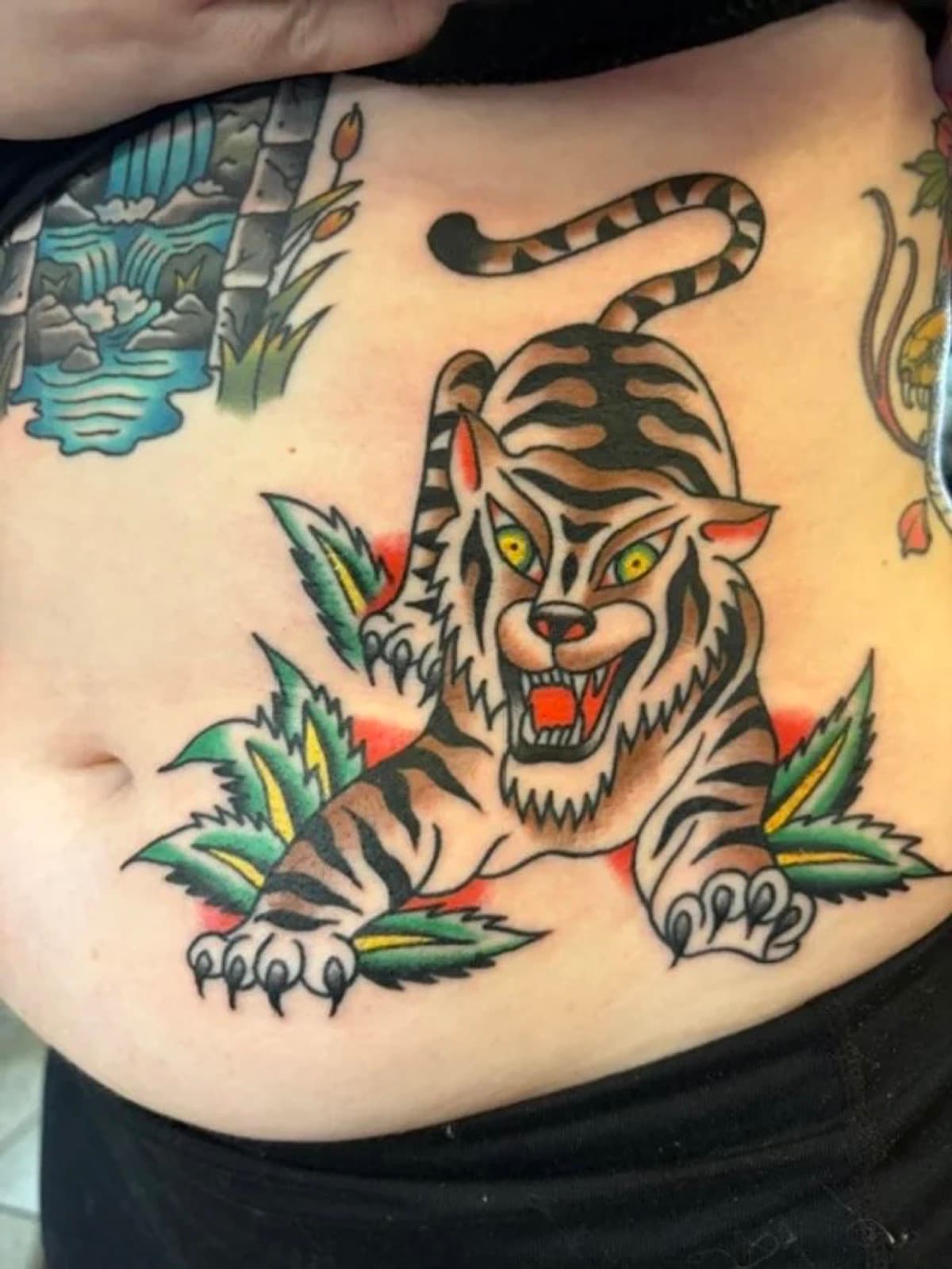 Traditional rose and banner tattoo by Tony J. Vyeda at Historic Tattoo Portland